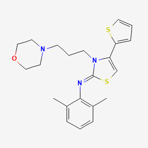 molecular formula C22H27N3OS2 B3018197 (Z)-2,6-dimethyl-N-(3-(3-morpholinopropyl)-4-(thiophen-2-yl)thiazol-2(3H)-ylidene)aniline CAS No. 905769-24-6