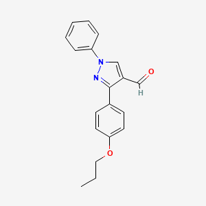 molecular formula C19H18N2O2 B3018198 1-phenyl-3-(4-propoxyphenyl)-1H-pyrazole-4-carbaldehyde CAS No. 431920-75-1