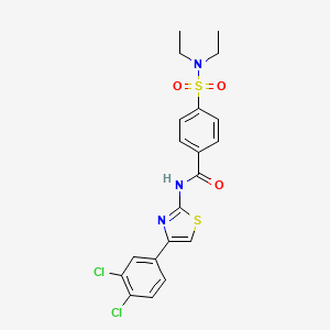 molecular formula C20H19Cl2N3O3S2 B3018200 N-[4-(3,4-dichlorophenyl)-1,3-thiazol-2-yl]-4-(diethylsulfamoyl)benzamide CAS No. 313661-80-2