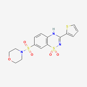 molecular formula C15H15N3O5S3 B3018202 7-(morpholin-4-ylsulfonyl)-3-(2-thienyl)-2H-1,2,4-benzothiadiazine 1,1-dioxide CAS No. 950326-63-3