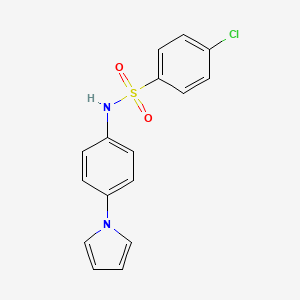 molecular formula C16H13ClN2O2S B3018203 4-chloro-N-[4-(1H-pyrrol-1-yl)phenyl]benzenesulfonamide CAS No. 383147-39-5