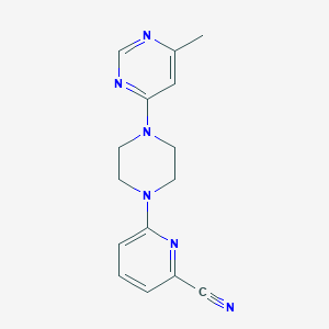 molecular formula C15H16N6 B3018204 6-[4-(6-Methylpyrimidin-4-yl)piperazin-1-yl]pyridine-2-carbonitrile CAS No. 2380140-96-3
