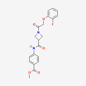 molecular formula C20H19FN2O5 B3018205 4-(1-(2-(2-氟苯氧基)乙酰)氮杂环丁-3-甲酰氨基)苯甲酸甲酯 CAS No. 1351654-24-4