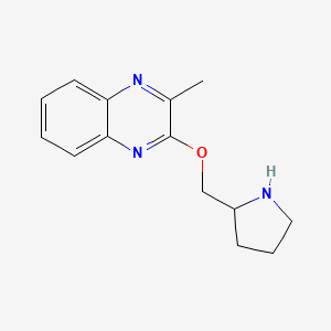 molecular formula C14H17N3O B3018206 2-Methyl-3-[(pyrrolidin-2-yl)methoxy]quinoxaline CAS No. 1285292-76-3