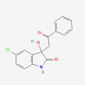 molecular formula C16H12ClNO3 B3018207 5-Chloro-3-hydroxy-3-(2-oxo-2-phenylethyl)indolin-2-one CAS No. 85778-41-2