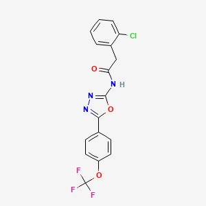 molecular formula C17H11ClF3N3O3 B3018208 2-(2-氯苯基)-N-(5-(4-(三氟甲氧基)苯基)-1,3,4-恶二唑-2-基)乙酰胺 CAS No. 1286725-89-0