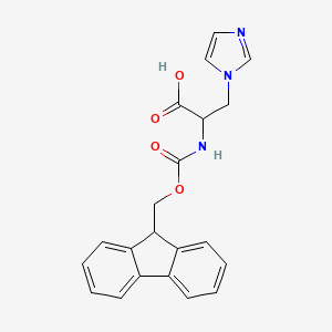 molecular formula C21H19N3O4 B3018213 2-({[(9H-芴-9-基)甲氧基]羰基}氨基)-3-(1H-咪唑-1-基)丙酸 CAS No. 1822485-60-8