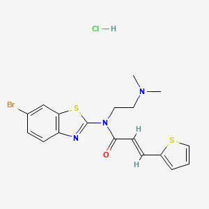 molecular formula C18H19BrClN3OS2 B3018222 (E)-N-(6-bromobenzo[d]thiazol-2-yl)-N-(2-(dimethylamino)ethyl)-3-(thiophen-2-yl)acrylamide hydrochloride CAS No. 1177812-03-1