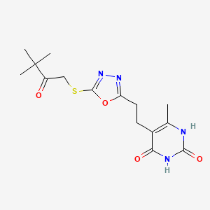 5-(2-(5-((3,3-dimethyl-2-oxobutyl)thio)-1,3,4-oxadiazol-2-yl)ethyl)-6-methylpyrimidine-2,4(1H,3H)-dione