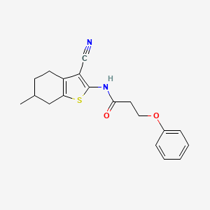 molecular formula C19H20N2O2S B3018225 N-(3-cyano-6-methyl-4,5,6,7-tetrahydro-1-benzothiophen-2-yl)-3-phenoxypropanamide CAS No. 476295-81-5