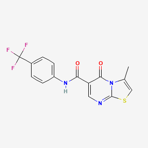 molecular formula C15H10F3N3O2S B3018226 3-甲基-5-氧代-N-[4-(三氟甲基)苯基]-[1,3]噻唑并[3,2-a]嘧啶-6-甲酰胺 CAS No. 851945-15-8