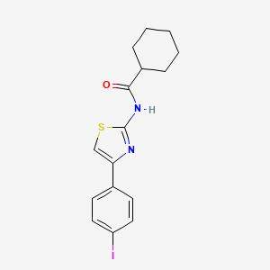 molecular formula C16H17IN2OS B3018228 N-[4-(4-iodophenyl)-1,3-thiazol-2-yl]cyclohexanecarboxamide CAS No. 313395-65-2