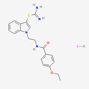 molecular formula C20H23IN4O2S B3018231 1-(2-(4-ethoxybenzamido)ethyl)-1H-indol-3-yl carbamimidothioate hydroiodide CAS No. 1052410-77-1