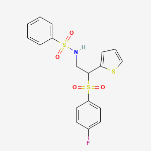 N-[2-(4-fluorobenzenesulfonyl)-2-(thiophen-2-yl)ethyl]benzenesulfonamide