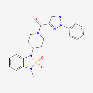 molecular formula C21H22N6O3S B3018244 (4-(3-methyl-2,2-dioxidobenzo[c][1,2,5]thiadiazol-1(3H)-yl)piperidin-1-yl)(2-phenyl-2H-1,2,3-triazol-4-yl)methanone CAS No. 2034381-10-5