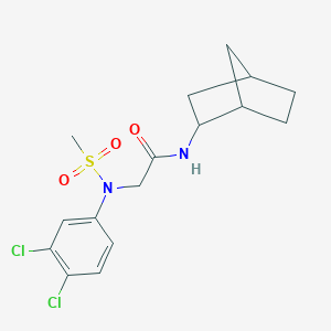 molecular formula C16H20Cl2N2O3S B301825 N-bicyclo[2.2.1]hept-2-yl-2-[3,4-dichloro(methylsulfonyl)anilino]acetamide 