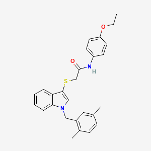 molecular formula C27H28N2O2S B3018252 2-[1-[(2,5-dimethylphenyl)methyl]indol-3-yl]sulfanyl-N-(4-ethoxyphenyl)acetamide CAS No. 681279-59-4