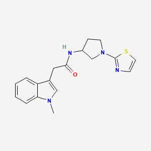 molecular formula C18H20N4OS B3018253 2-(1-methyl-1H-indol-3-yl)-N-(1-(thiazol-2-yl)pyrrolidin-3-yl)acetamide CAS No. 1797320-72-9