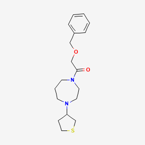 molecular formula C18H26N2O2S B3018254 2-(Benzyloxy)-1-(4-(tetrahydrothiophen-3-yl)-1,4-diazepan-1-yl)ethan-1-one CAS No. 2310222-48-9