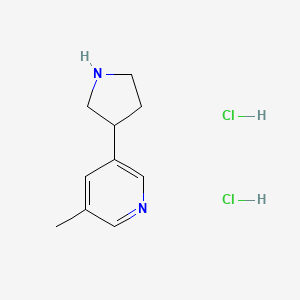molecular formula C10H16Cl2N2 B3018257 3-Methyl-5-(pyrrolidin-3-yl)pyridine dihydrochloride CAS No. 1909320-29-1