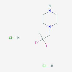 molecular formula C7H16Cl2F2N2 B3018259 1-(2,2-Difluoropropyl)piperazine dihydrochloride CAS No. 2137600-13-4