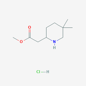 Methyl 2-(5,5-dimethylpiperidin-2-yl)acetate;hydrochloride