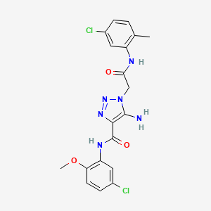 molecular formula C19H18Cl2N6O3 B3018261 5-amino-N-(5-chloro-2-methoxyphenyl)-1-{2-[(5-chloro-2-methylphenyl)amino]-2-oxoethyl}-1H-1,2,3-triazole-4-carboxamide CAS No. 894576-60-4