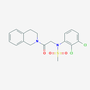 molecular formula C18H18Cl2N2O3S B301827 N-(2,3-dichlorophenyl)-N-[2-(3,4-dihydroisoquinolin-2(1H)-yl)-2-oxoethyl]methanesulfonamide 