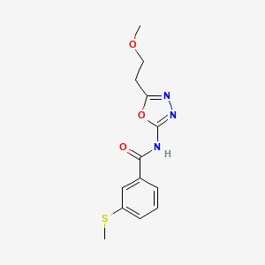molecular formula C13H15N3O3S B3018279 N-(5-(2-methoxyethyl)-1,3,4-oxadiazol-2-yl)-3-(methylthio)benzamide CAS No. 1351648-44-6