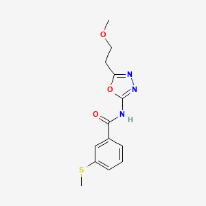 molecular formula C13H15N3O3S B3018279 N-(5-(2-甲氧基乙基)-1,3,4-恶二唑-2-基)-3-(甲硫基)苯甲酰胺 CAS No. 1351648-44-6