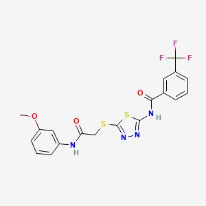 N-(5-((2-((3-methoxyphenyl)amino)-2-oxoethyl)thio)-1,3,4-thiadiazol-2-yl)-3-(trifluoromethyl)benzamide