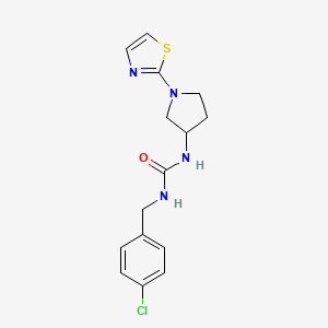 molecular formula C15H17ClN4OS B3018289 1-(4-氯苄基)-3-(1-(噻唑-2-基)吡咯烷-3-基)脲 CAS No. 1798032-10-6