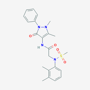 molecular formula C22H26N4O4S B301829 2-[2,3-dimethyl(methylsulfonyl)anilino]-N-(1,5-dimethyl-3-oxo-2-phenyl-2,3-dihydro-1H-pyrazol-4-yl)acetamide 