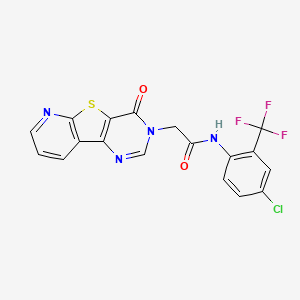 molecular formula C18H10ClF3N4O2S B3018290 N-(4-chloro-2-(trifluoromethyl)phenyl)-2-(4-oxopyrido[3',2':4,5]thieno[3,2-d]pyrimidin-3(4H)-yl)acetamide CAS No. 1224012-19-4