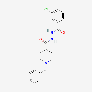 molecular formula C20H22ClN3O2 B3018299 N'-[(1-benzyl-4-piperidinyl)carbonyl]-3-chlorobenzenecarbohydrazide CAS No. 672949-67-6