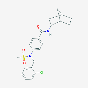 molecular formula C22H25ClN2O3S B301830 N-bicyclo[2.2.1]hept-2-yl-4-[(2-chlorobenzyl)(methylsulfonyl)amino]benzamide 