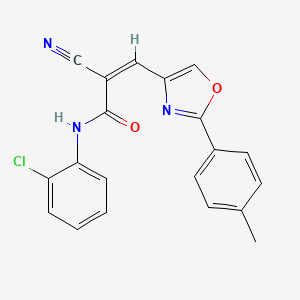 (Z)-N-(2-Chlorophenyl)-2-cyano-3-[2-(4-methylphenyl)-1,3-oxazol-4-yl]prop-2-enamide