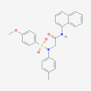 molecular formula C26H24N2O4S B301831 2-{[(4-methoxyphenyl)sulfonyl]-4-methylanilino}-N-(1-naphthyl)acetamide 