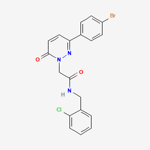 molecular formula C19H15BrClN3O2 B3018312 2-(3-(4-bromophenyl)-6-oxopyridazin-1(6H)-yl)-N-(2-chlorobenzyl)acetamide CAS No. 922944-04-5
