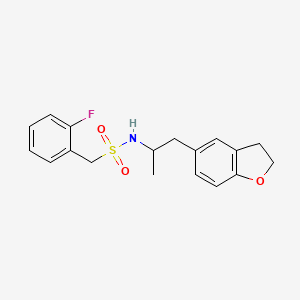 molecular formula C18H20FNO3S B3018317 N-(1-(2,3-二氢苯并呋喃-5-基)丙-2-基)-1-(2-氟苯基)甲磺酰胺 CAS No. 2034574-44-0