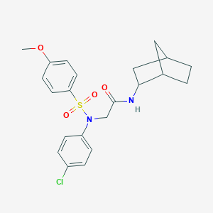 molecular formula C22H25ClN2O4S B301832 N-bicyclo[2.2.1]hept-2-yl-2-{4-chloro[(4-methoxyphenyl)sulfonyl]anilino}acetamide 