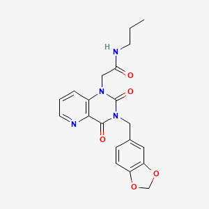 2-(3-(benzo[d][1,3]dioxol-5-ylmethyl)-2,4-dioxo-3,4-dihydropyrido[3,2-d]pyrimidin-1(2H)-yl)-N-propylacetamide