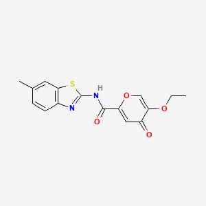 molecular formula C16H14N2O4S B3018327 5-ethoxy-N-(6-methylbenzo[d]thiazol-2-yl)-4-oxo-4H-pyran-2-carboxamide CAS No. 1105231-17-1