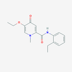 molecular formula C17H20N2O3 B3018332 5-ethoxy-N-(2-ethylphenyl)-1-methyl-4-oxopyridine-2-carboxamide CAS No. 1105250-64-3