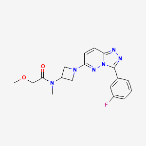molecular formula C18H19FN6O2 B3018335 N-[1-[3-(3-Fluorophenyl)-[1,2,4]triazolo[4,3-b]pyridazin-6-yl]azetidin-3-yl]-2-methoxy-N-methylacetamide CAS No. 2380011-00-5