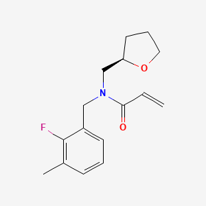 molecular formula C16H20FNO2 B3018336 N-[(2-Fluoro-3-methylphenyl)methyl]-N-[[(2R)-oxolan-2-yl]methyl]prop-2-enamide CAS No. 2411181-09-2