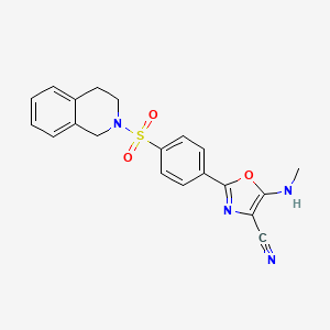 2-(4-((3,4-dihydroisoquinolin-2(1H)-yl)sulfonyl)phenyl)-5-(methylamino)oxazole-4-carbonitrile