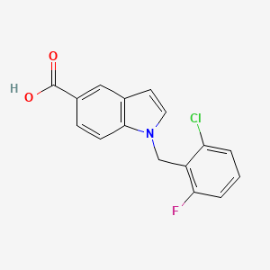 molecular formula C16H11ClFNO2 B3018342 1-(2-氯-6-氟苄基)-1H-吲哚-5-羧酸 CAS No. 1483253-78-6