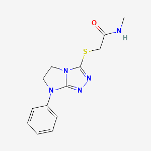 molecular formula C13H15N5OS B3018344 N-methyl-2-((7-phenyl-6,7-dihydro-5H-imidazo[2,1-c][1,2,4]triazol-3-yl)thio)acetamide CAS No. 921514-70-7