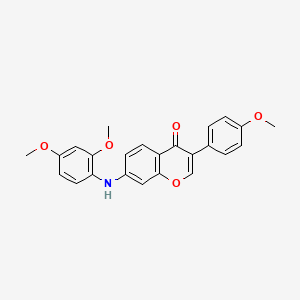molecular formula C24H21NO5 B3018350 7-((2,4-二甲氧基苯基)氨基)-3-(4-甲氧基苯基)-4H-色满-4-酮 CAS No. 864762-89-0